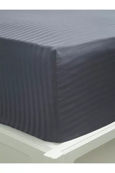 Platina Serie Katoen Satijnen Hoeslaken Set Gestreept Tweepersoons Wit/gekleurde Hotelstijl met Kussens