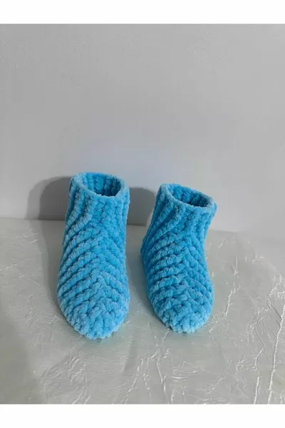 Lavorato a mano Velluto Corda Azzurro Casa Stivali Panduf