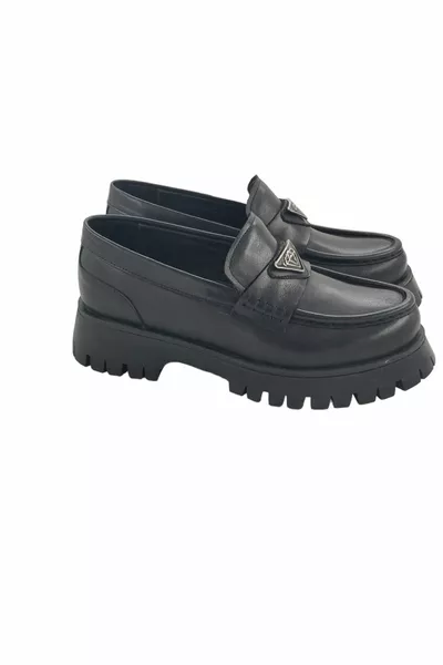  Дамска ежедневна катарама за мокасини черна