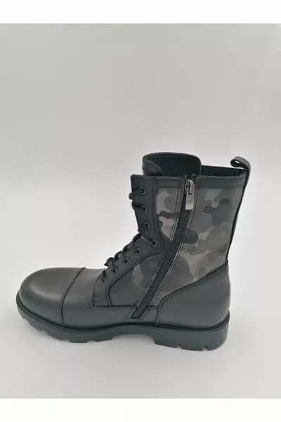  Black Color Camouflage Genuine Leather Postal