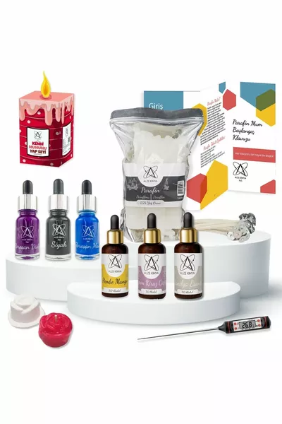 Kaars Startersset - Paraffine 3 Kleuren 3 Geuren Met Lont en Thermometer