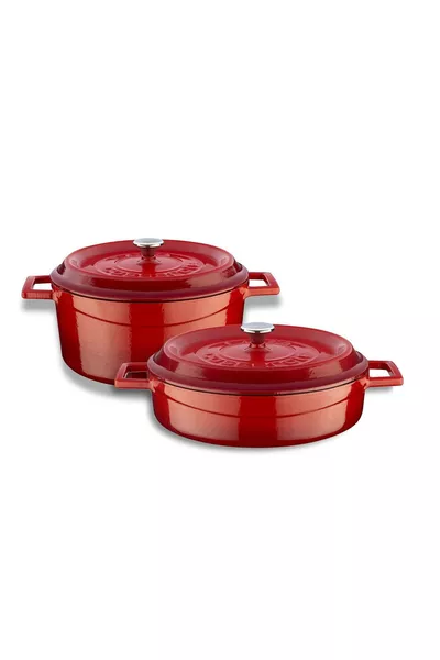 Cast Round Deep and Shallow 5-Piece Cookware Set