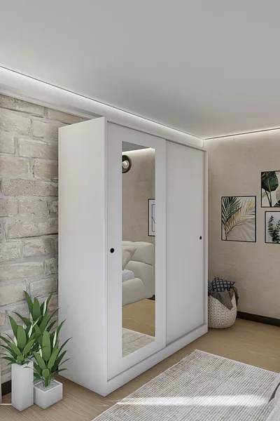 Armadio scorrevole GM viola e bianco