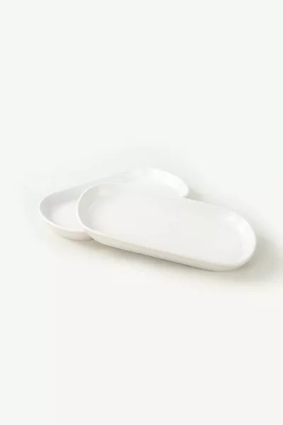 Matte White Noyan Boat Plate 2 Pieces, Cm