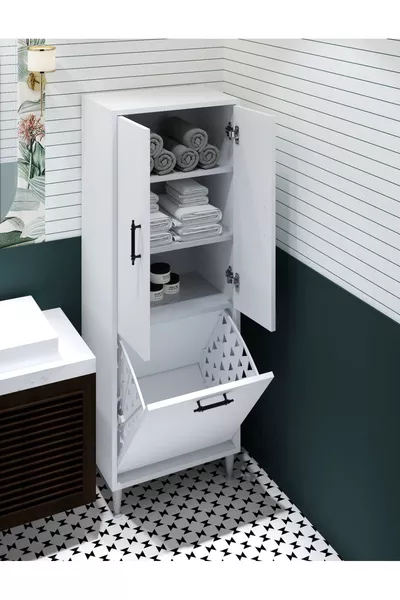 Menekşe 2-Deurs Multifunctionele Kast met Vuilnismand