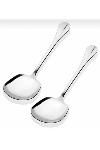 2 броя прибори за сервиране от неръждаема стомана с метална лъжица