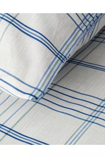 Set di Lenzuola Matrimoniali Facili da Stirare Balmoral Blu