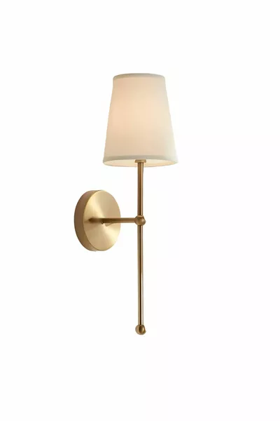 Modern Design 1 Stuk Wandlamp Op Batterij Met Led, Plug & Play, Verouderd Goud, Crème Lampenkap, Daglicht Batterij