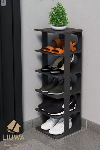Luxury 5-Tier Shoe Rack Organizer, Black (SYH)
