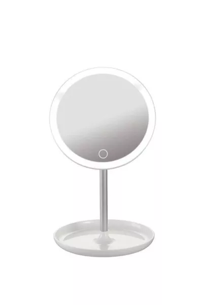 Кръгло настолно огледало за грим с USB и LED светлини с докосване