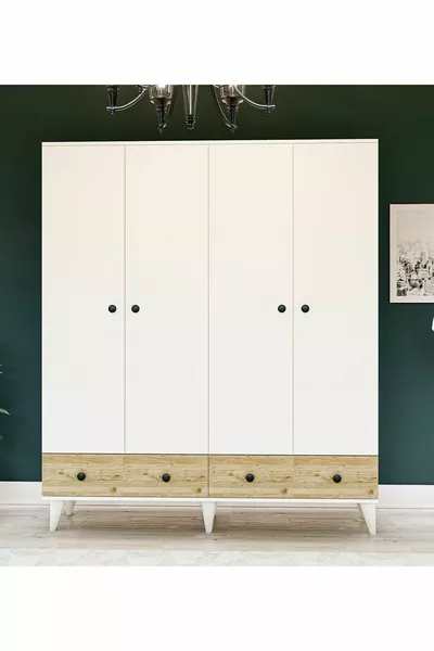 Gm  4 Kapılı 2 Çekmeceli Gardrop Dolap