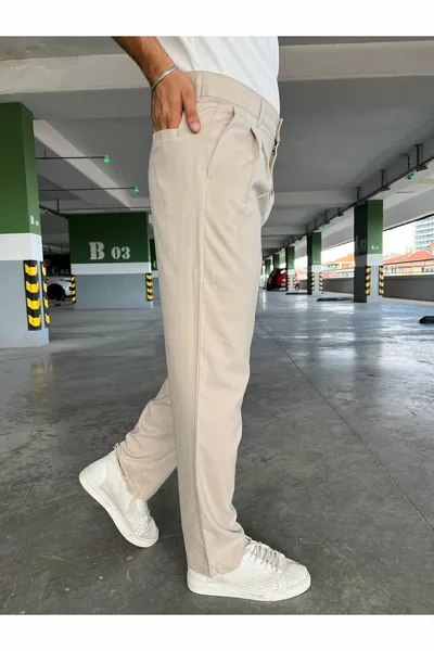 فضفاض مزدوج مطوي السراويل عارضة تناسب الموسم الجديد