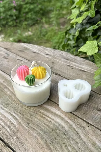 Moule à bougie triple mini succulente en silicone (1 pièce)