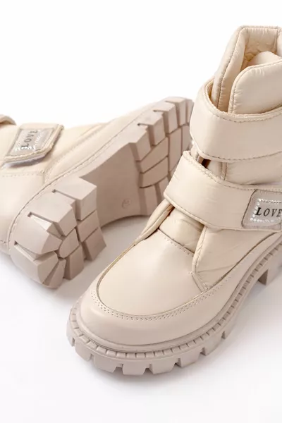 الفتيات البيج الفيلكرو المظلة النسيج أحذية للماء