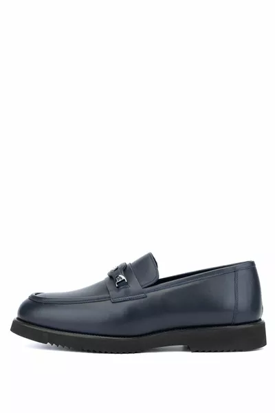 الرجال جلد طبيعي كحلي الأزرق أحذية المتسكع