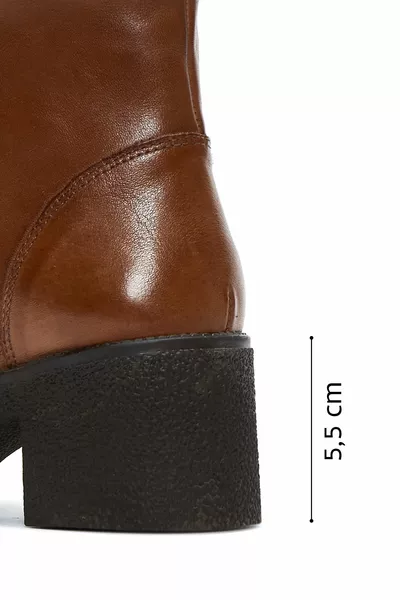 نسائي تان سستة سميكة الكعب الجلود أحذية عارضة 