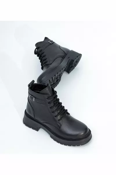 f جلد طبيعي سميكة وحيد الدانتيل متابعة أحذية نسائية