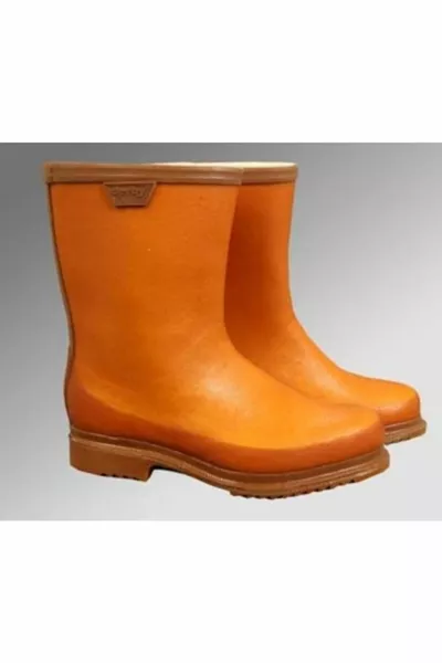 أحذية مطاطية قصيرة برتقالية للرجال