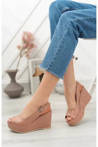 Джульетта; Лосось, женская обувь с открытым носком и спинкой, мягкие каблуки 9 см