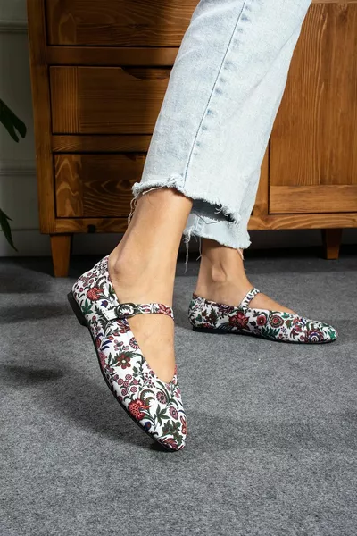 Eldora Ballerine Donna Fantasia Etnica Bianco