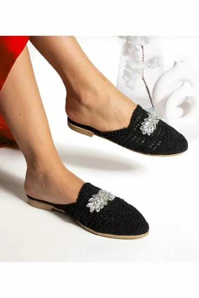 المرأة حجر القش محبوك محبوك النعال عارضة الصنادل النعال