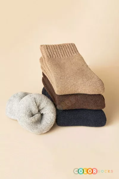 Wintersocken aus dicker Wolle für Herren, 5er-Set (HEAT ABSORBER)