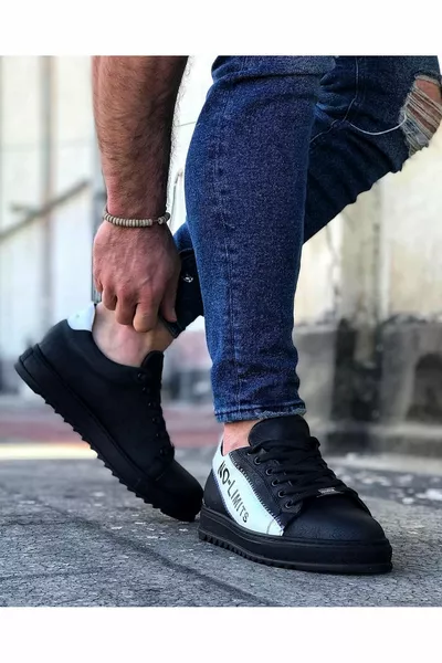 أنثوي تاتش  حذاء كاجوال رجالي أبيض فحمي بلا حدود