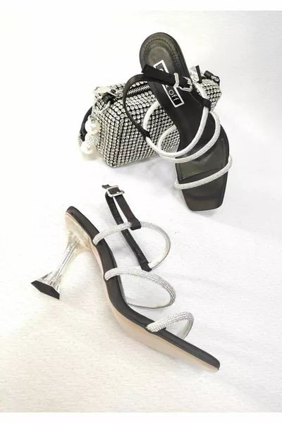 Sandalen met stenen hak voor dames