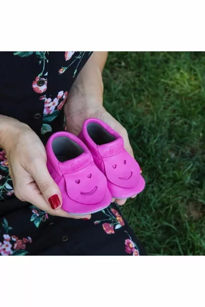 JJKİDS Babyschuhe aus Leder mit lächelndem Gesicht