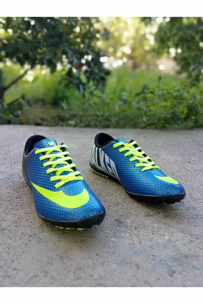 Blauw Geel Astroturf Voetbalschoenen