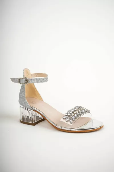 أنيق جدا مريحة جدا شفافة كعب حجر الفتيات الصنادل أحذية