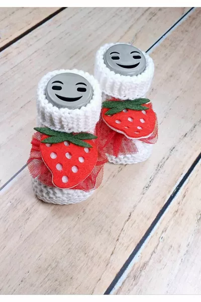 Baby Strick Stiefeletten Weiß