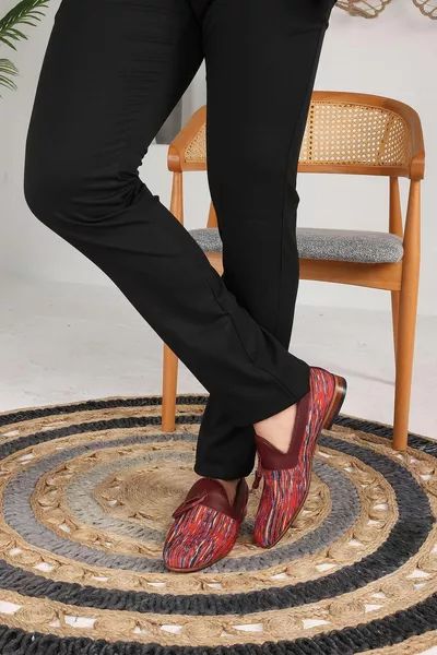 أحمر الكتان بورجوندي الجلود المطبوعة حزام هدية الرجال أحذية الكتان 