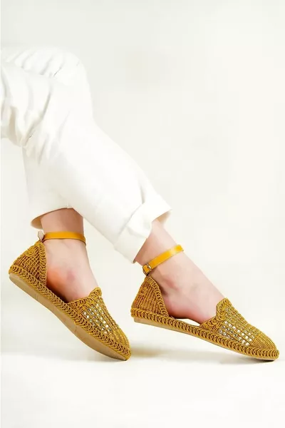 Modello Gioiello Ballerine Donna Caviglia Pelle Scamosciata