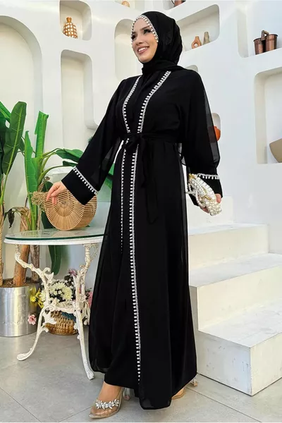 ДАМСКИ ЧЕРЕН КОСТЮМ ABAYA С КОЛАН T 