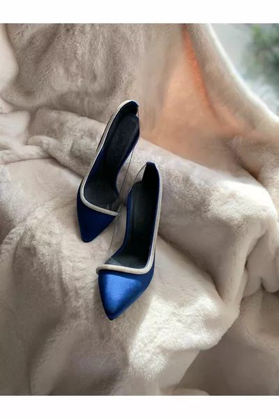 Дамски обувки Стилет с каменна каишка