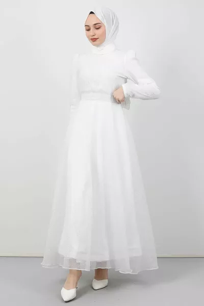 Вечернее платье Alara Hijab белое