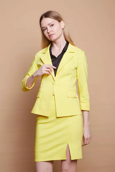 اصطف عالية الخصر الجبهة شق الجلود حزام القطن الخفيفة ليكرا النسيج قلم رصاص تنورة (وشملت الحزام)-