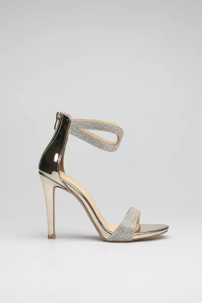 ظهر بسحاب فستان سهرة مفتوح مع حجر