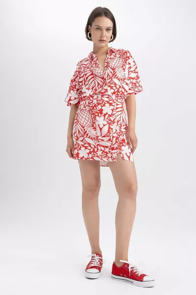 الاستوائية منقوشة السراويل القصيرة تنورة sm