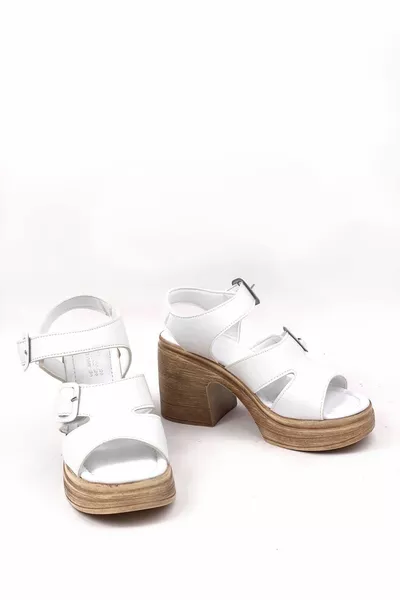 Onl Kadın Beyaz Hennd Ortopedik Yüksek Taban Yüksek Topuk Sandalet Lucest Yeni