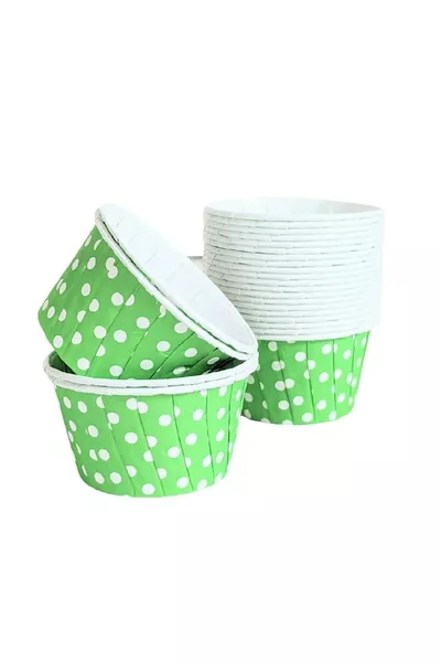 Groene Muffinpapieren met Stipjes,  stuks - V