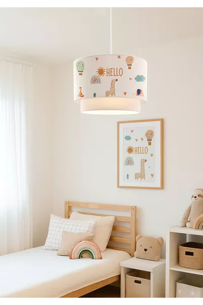 Детская люстра с тканевым принтом для детей Hello Friends, индивидуальная печать