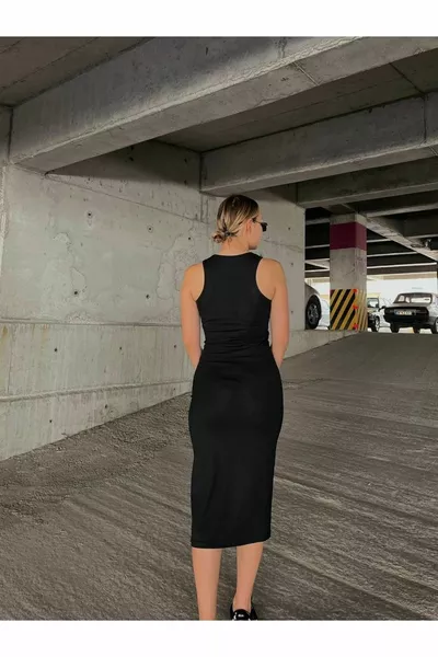 Midi Lengte Split Pencil Jurk