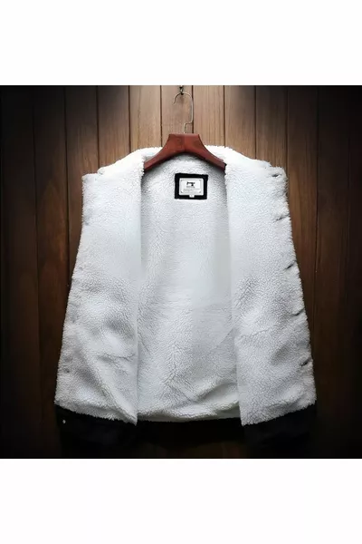 الرجال الفراء الأزرق الفاتح داخل ضيق صالح الدنيم سترة ومعطف