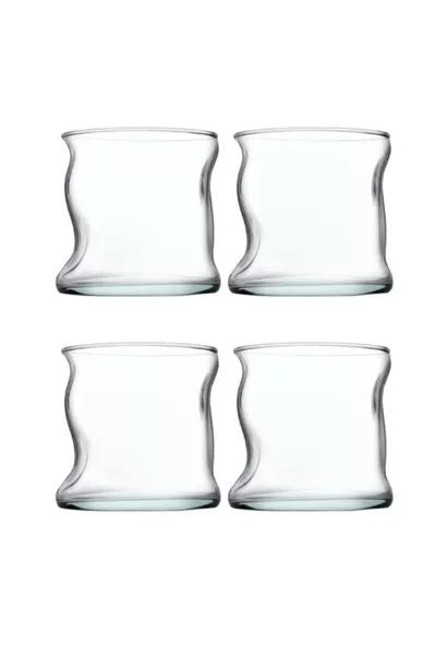  Комплект от 4 стъклени чаши за вода за рециклиране  мл