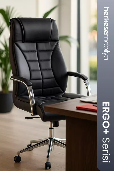 Poltrona Dirigenziale in Pelle Nera Brs | Poltrona da Ufficio | Sedia da Ufficio | Poltrona da Scrivania
