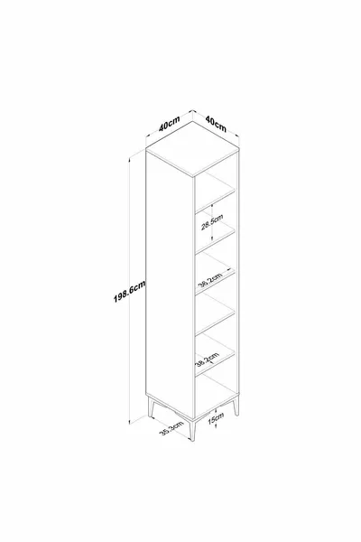 Rani  Многофункциональный шкаф с 2 дверцами и 6 полками для ванной, кладовой, кухни, белый