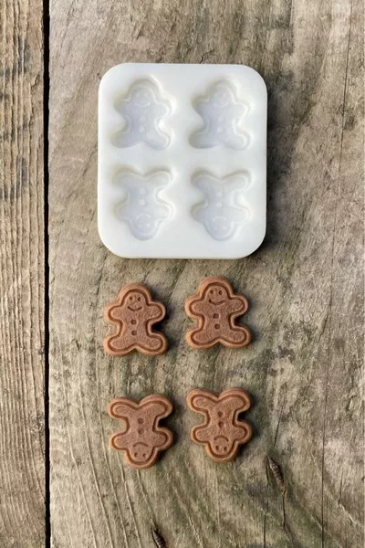Moule à quatre bougies en silicone pour biscuits au gingembre (1 pièce)
