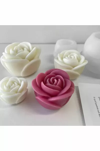 Kleine Roosvormige Kaars Zeep & Taart Siliconen Mal